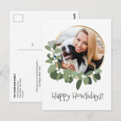 Fijne feestdagen Hond aangepaste vakantie Briefkaart (Voorkant / Achterkant)