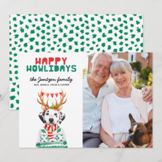 Fijne feestdagen Hond Dalmatische Kerstkaart Kaart
