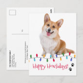 Fijne feestdagen Hond Foto Feestelijke kerstverlic Briefkaart (Voorkant / Achterkant)