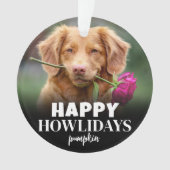 Fijne feestdagen Hond Foto Kerstmis Ornament (voorkant)