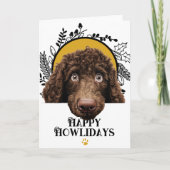 Fijne feestdagen Ierse Water Spaniel Hond Kerstmis (Voorkant)