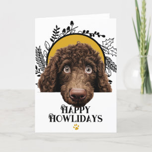 Fijne feestdagen Ierse Water Spaniel Hond Kerstmis Kaart