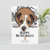 Fijne feestdagen Jack Russell Terriër Hond Kerstmi Feestdagenkaart (Staand voorkant)