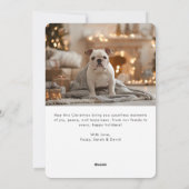 Fijne feestdagen Kerstfoto Funny Dog Feestdagenkaart (Achterkant)