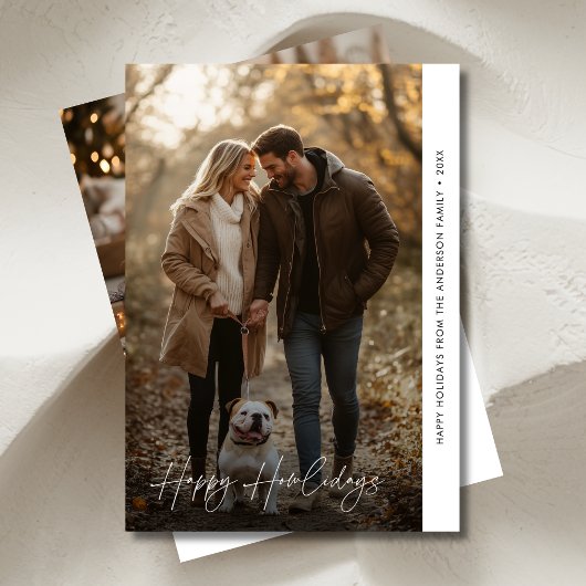 Fijne feestdagen Kerstfoto Funny Dog Feestdagenkaart