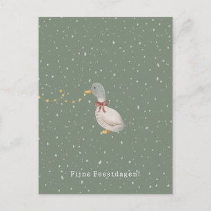 Fijne Feestdagen Kerstmis Schattige Eend Kaart