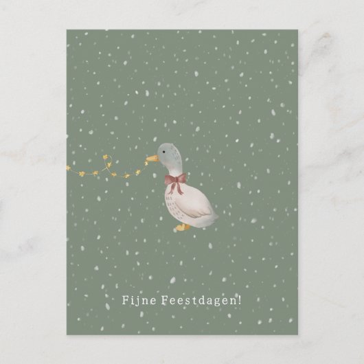 Fijne Feestdagen Kerstmis Schattige Eend Kaart (Voorkant)
