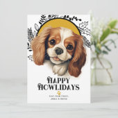 Fijne feestdagen Koning Charles Spaniel Hondenkers Feestdagenkaart (Staand voorkant)