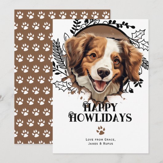 Fijne feestdagen Kooikerhondje Hond Kerst Feestdagenkaart (Voorkant / Achterkant)