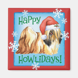 Fijne feestdagen Lhasa Apso Magneet
