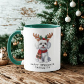 Fijne feestdagen Maltese hond Kerst Koffie Mok
