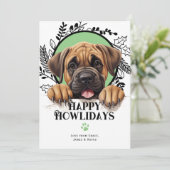 Fijne feestdagen Mastiff Dog Christmas Feestdagenkaart (Staand voorkant)