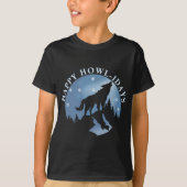Fijne feestdagen met Howling Wolf en Moon T-shirt (Voorkant)