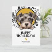 Fijne feestdagen Miniatuur Schnauzer Hondenkerst Feestdagenkaart (Staand voorkant)