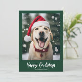 Fijne feestdagen, modern script kerst feestdagenkaart (Staand voorkant)