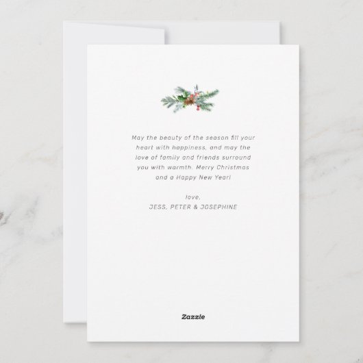 Fijne feestdagen, modern script kerst feestdagenkaart (Achterkant)