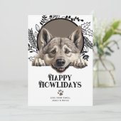 Fijne feestdagen Noorse Elandhond Kerst Feestdagenkaart (Staand voorkant)