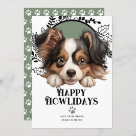 Fijne Feestdagen Papillon Hond Kerstmis Feestdagenkaart