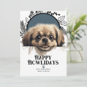 Fijne feestdagen Pekinese Hond Feestdagenkaart (Staand voorkant)