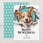 Fijne feestdagen Pembroke Welsh Corgi Dog Christma Feestdagenkaart (Voorkant / Achterkant)