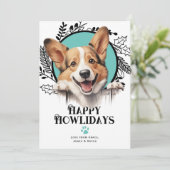 Fijne feestdagen Pembroke Welsh Corgi Dog Christma Feestdagenkaart (Staand voorkant)