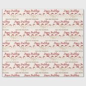 Fijne feestdagen Persoonlijke naam Cute Dogs Happy Cadeaupapier (Vlak)