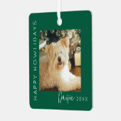 Fijne feestdagen | Pet Foto Kerstboom Metalen Ornament (Voorkant links)