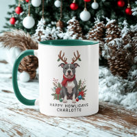 Fijne feestdagen Pittbull Dog Christmas Coffee