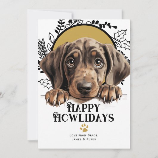 Fijne feestdagen Plott Hound Dog Christmas Feestdagenkaart (Voorkant)