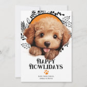 Fijne feestdagen poedel hond kerst feestdagenkaart (Voorkant)