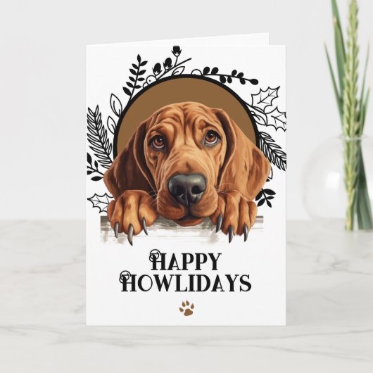 Fijne feestdagen Redbone Coonhound Dog Christmas (Voorkant)