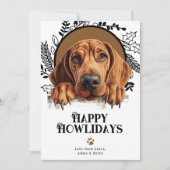 Fijne feestdagen Redbone Coonhound Dog Christmas Feestdagenkaart (Voorkant)