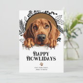 Fijne feestdagen Redbone Coonhound Dog Christmas Feestdagenkaart (Staand voorkant)