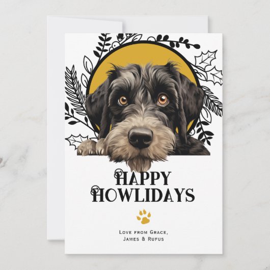 Fijne feestdagen Reus Schnauzer Hondenkerst Feestdagenkaart (Voorkant)