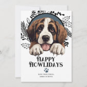 Fijne Feestdagen Saint Bernard Hond Kerstmis Feestdagenkaart (Voorkant)