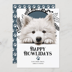 Fijne feestdagen Samoyed Dog Christmas Feestdagenkaart