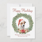 Fijne feestdagen Schattige Jack Russel Dog Feestdagenkaart (Voorkant)