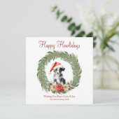 Fijne feestdagen Schattigee Border Collie Dog Feestdagenkaart (Staand voorkant)