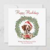 Fijne feestdagen Schattigee Brittany Spaniel Dog Feestdagenkaart (Voorkant)