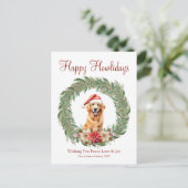 Fijne feestdagen Schattigee Golden Retriever Dog (Staand voorkant)