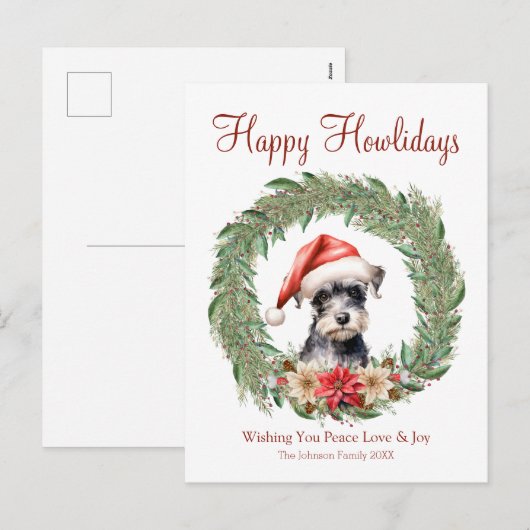 Fijne feestdagen Schattigee Miniatuur Schnauzer Do (Voorkant / Achterkant)