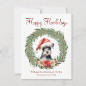 Fijne feestdagen Schattigee Miniatuur Schnauzer Do Feestdagenkaart (Voorkant)