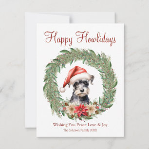 Fijne feestdagen Schattigee Miniatuur Schnauzer Do Feestdagenkaart