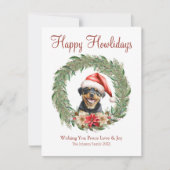 Fijne feestdagen Schattigee Rottweiler Dog Feestdagenkaart (Voorkant)