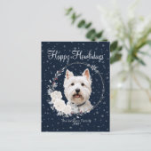 Fijne feestdagen Schattigee Westie Dog (Staand voorkant)