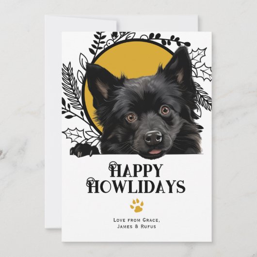 Fijne feestdagen Schipperke Hond Kerstmis Feestdagenkaart (Voorkant)