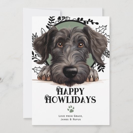 Fijne feestdagen Schotse Deerhound Dog Christmas Feestdagenkaart (Voorkant)