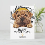 Fijne feestdagen Shar Pei Dog Christmas Feestdagenkaart (Staand voorkant)