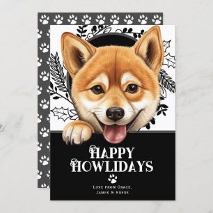 Fijne Feestdagen Shiba Inu Hond Kerstmis Feestdagenkaart