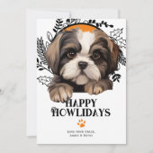 Fijne feestdagen Shih Tzu Hondenkerst Feestdagenkaart (Voorkant)